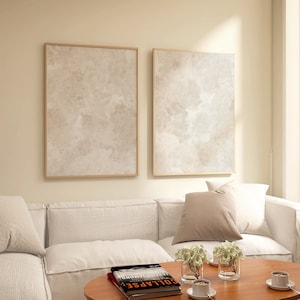 Minimalistische abstrakte 2er-Set Prints / beige druck, beige wandkunst, neutrale drucke, neutrale wandkunst, japandi wandkunst, DRUCKBARE KUNST
