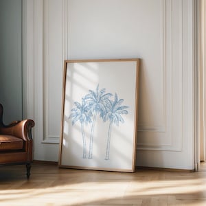 Palm Tree Print // trendy coastal wall art, beach prints, coastal wall art, beach house decor, beachy wall art, PRINTABLE WALL ART