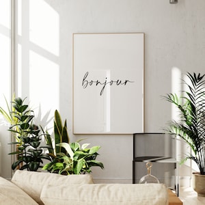 Bonjour Print // french quote print, french print, bonjour poster, french wall art, gallery wall print, printable wall art, DIGITAL DOWNLOAD