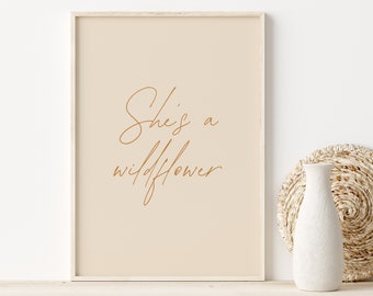 She's A Wildflower Print, Girl Nursery Decor (Digital Download)