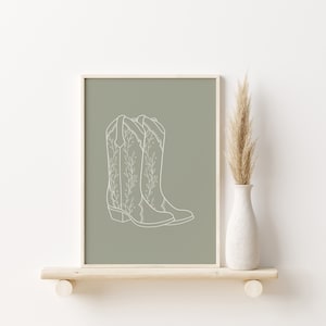 Cowboy Boots Print // western art print, cowboy art print, cowgirl boots print, trendy wall art, retro western wall art, PRINTABLE WALL ART