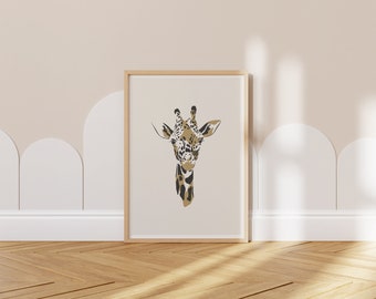 Giraffe Print // giraffe printable wall art, safari animal print, safari nursery print, giraffe wall art, printable art, DIGITAL DOWNLOAD