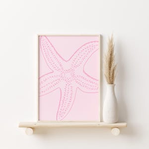 Starfish Print // starfish wall art, trendy coastal wall art, beachy prints, pink coastal wall art, beach house decor, PRINTABLE WALL ART