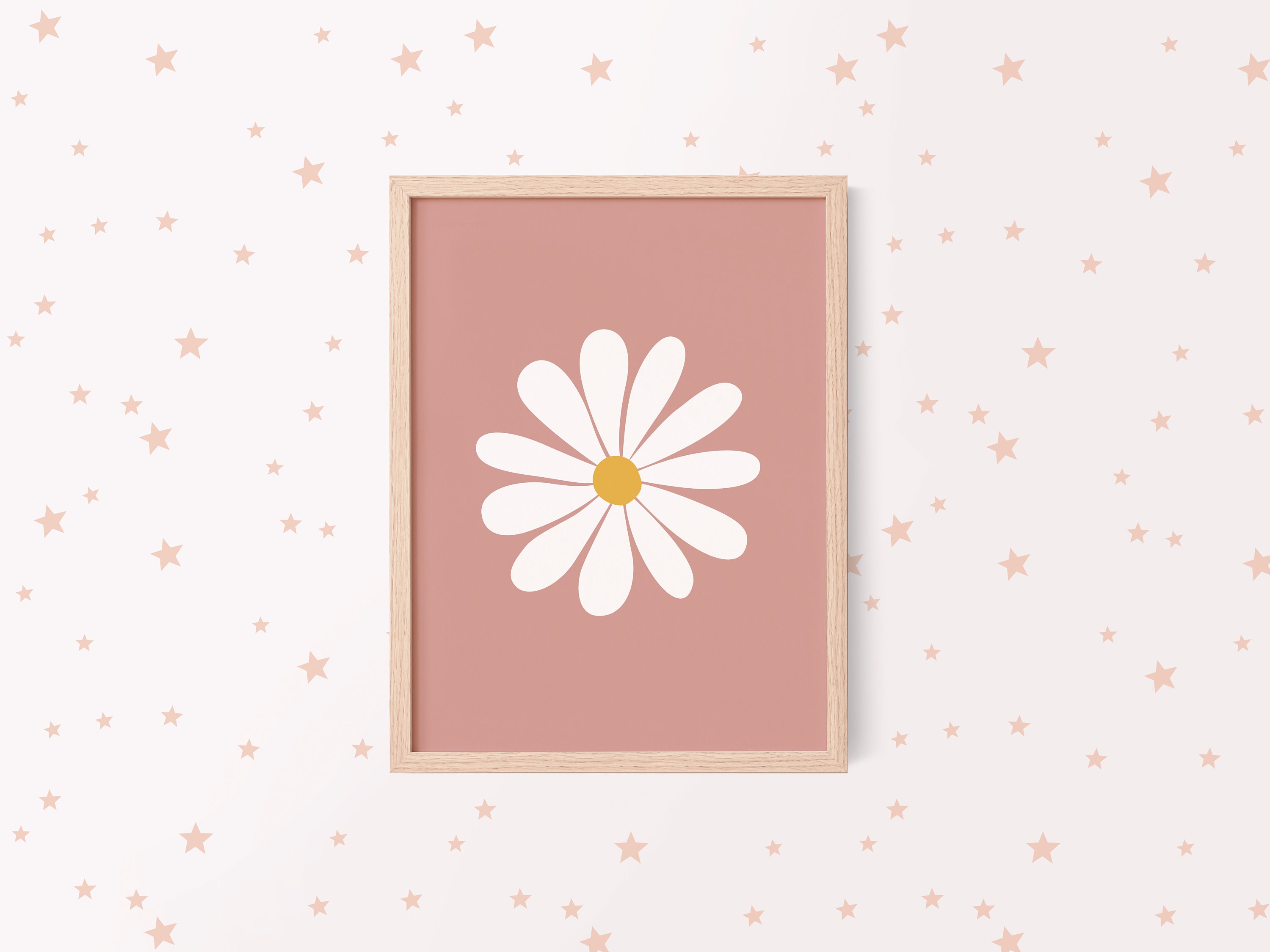 Daisy Flower Print, Dusty Pink Wall Art (digital Download) - Etsy