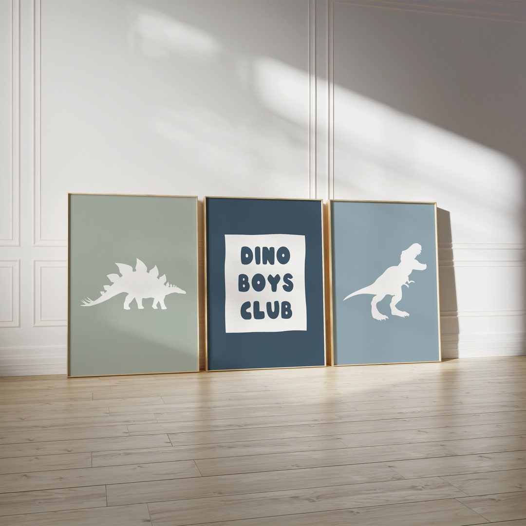 Dinosaur Nursery Set of 3 Prints, Boys Room Wall Art (digital Download ...