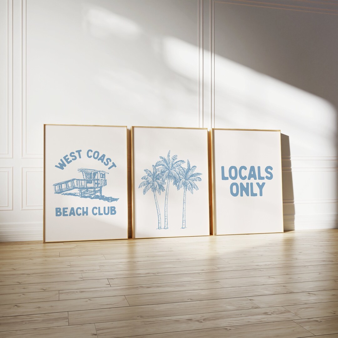 Coastal Print Set of 3 / Trendy Coastal Wall Art, Beach Prints, Coastal