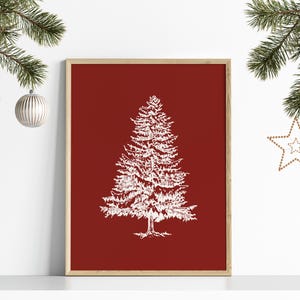 Christmas Tree Poster // rote weihnachtsdeko, Weihnachtsdekoration, Weihnachtsdekoration, rote druckbare Wandkunst