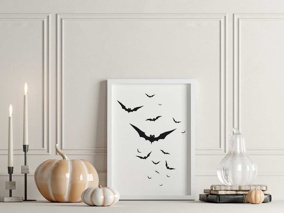 Halloween Bat Wall Art // Bat Print, Halloween Wall Art, Bat Poster