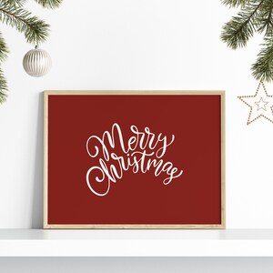 Merry Christmas Print // christmas wall art, boho christmas print, christmas decorations, festive print, christmas PRINTABLE WALL ART