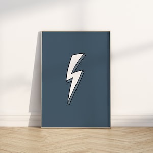 Lightning Bolt Print / boy nursery decor, nursery print, kids room print, playroom decor, blue wall art, boys room decor PRINTABLE WALL ART