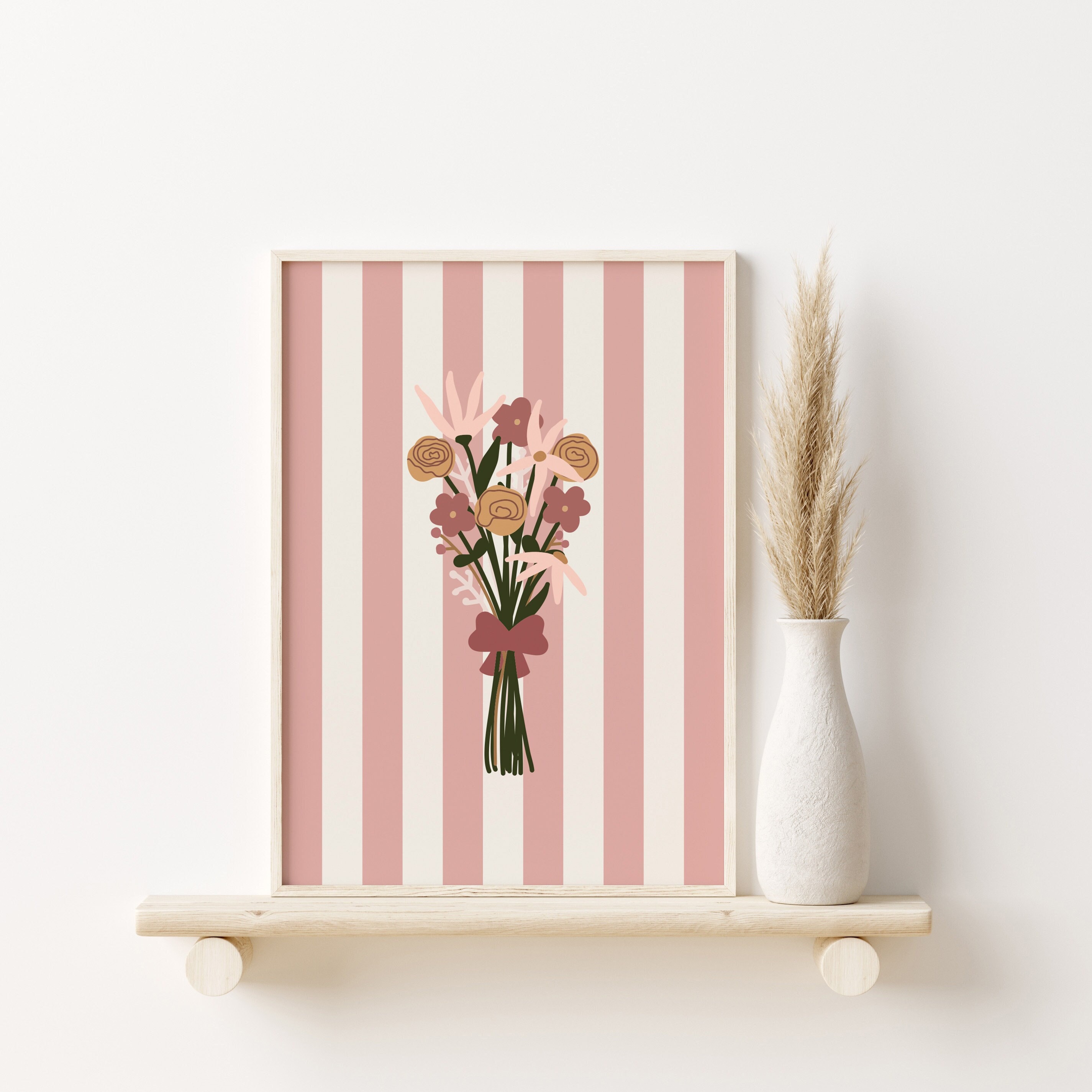 Pink Floral Wall Art, Girls Nursery Print, Floral Girls Room Art ...