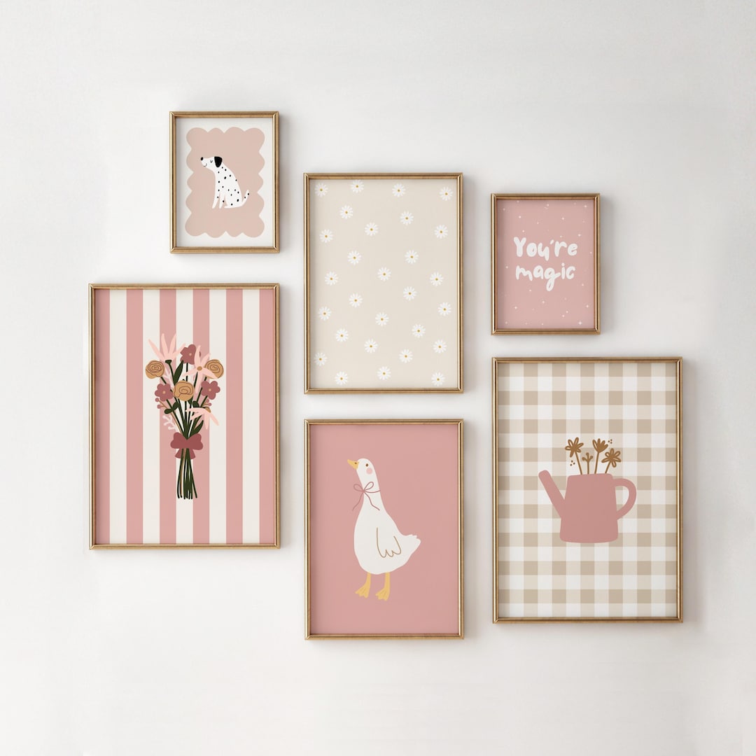 Girls Room Set of 6 Prints / Gallery Wall Print Set, Set of 6 Prints ...