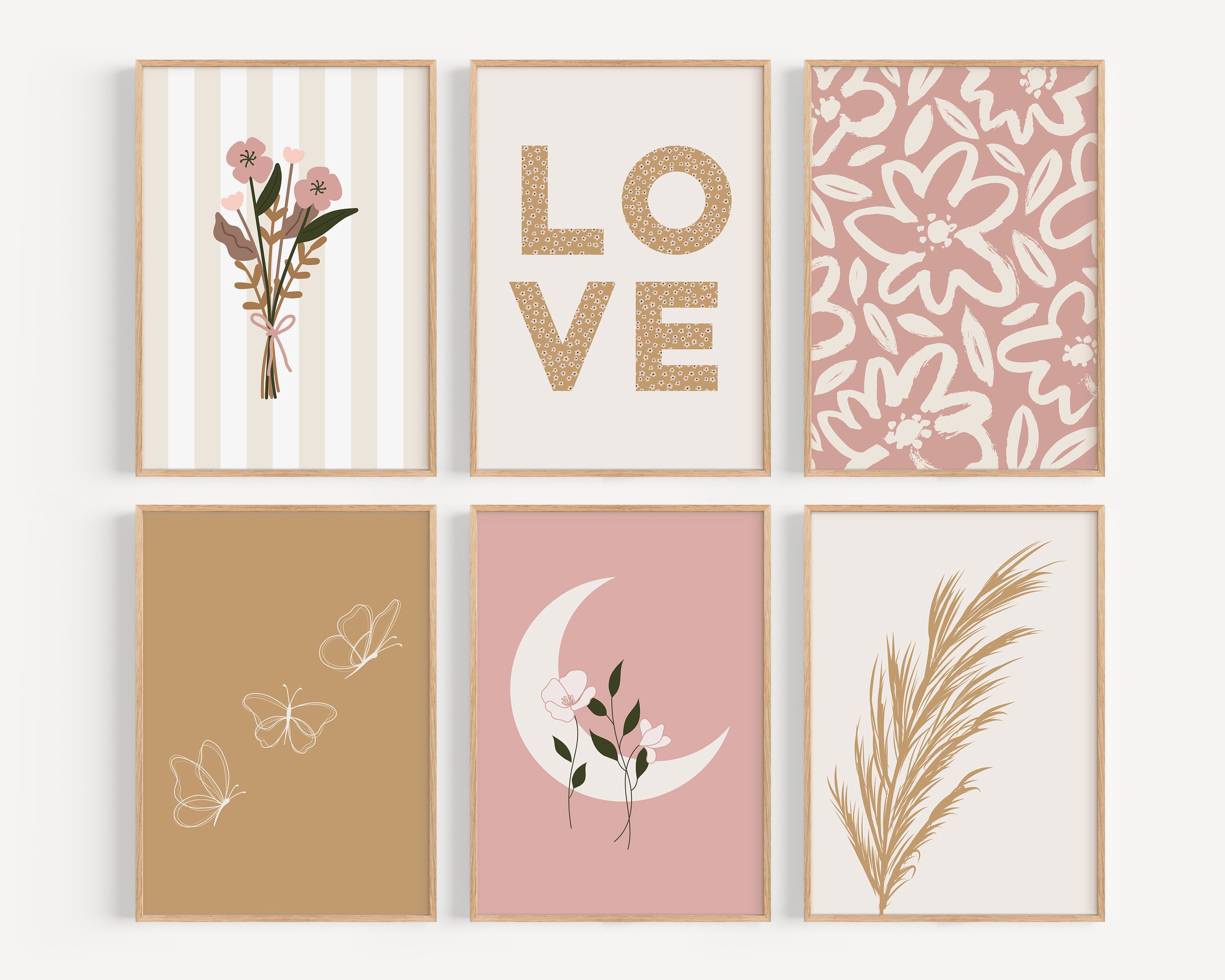 Girls Room Set of 6 Prints / Gallery Wall Print Set, Set of 6 Prints ...