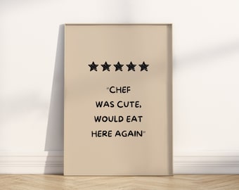Impresión de chef lindo // decoración de cocina estética, arte de pared de cocina de moda, impresión de chef, impresión de cocina, póster de cocina lindo, ARTE DE PARED IMPRIMIBLE