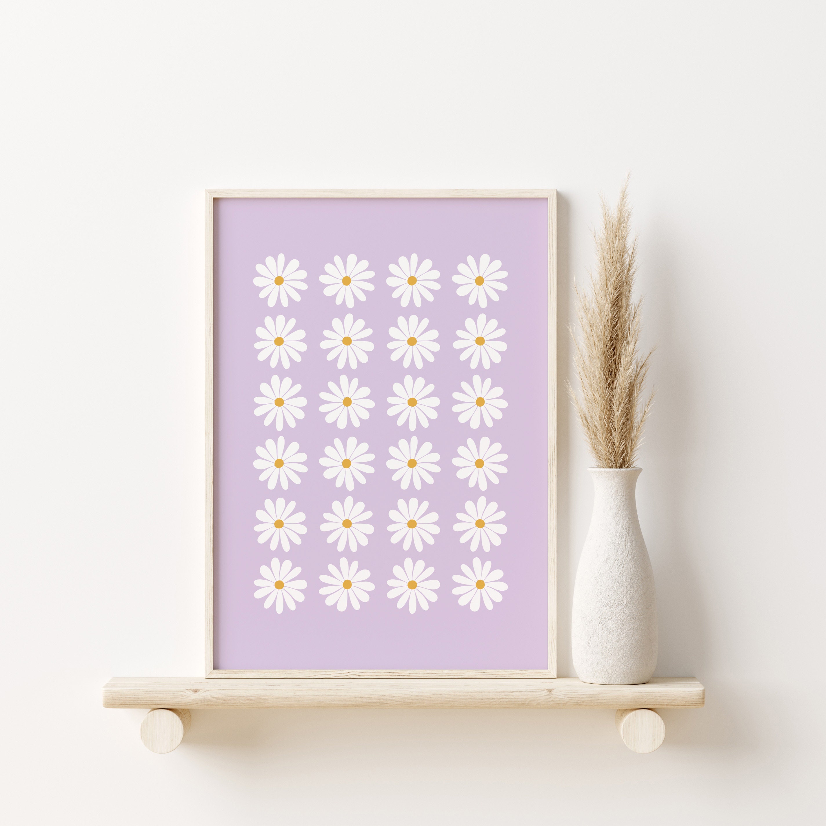 Daisy Print Set of 2, Daisy Wall Art, Girls Nursery Prints, Lilac Girls ...