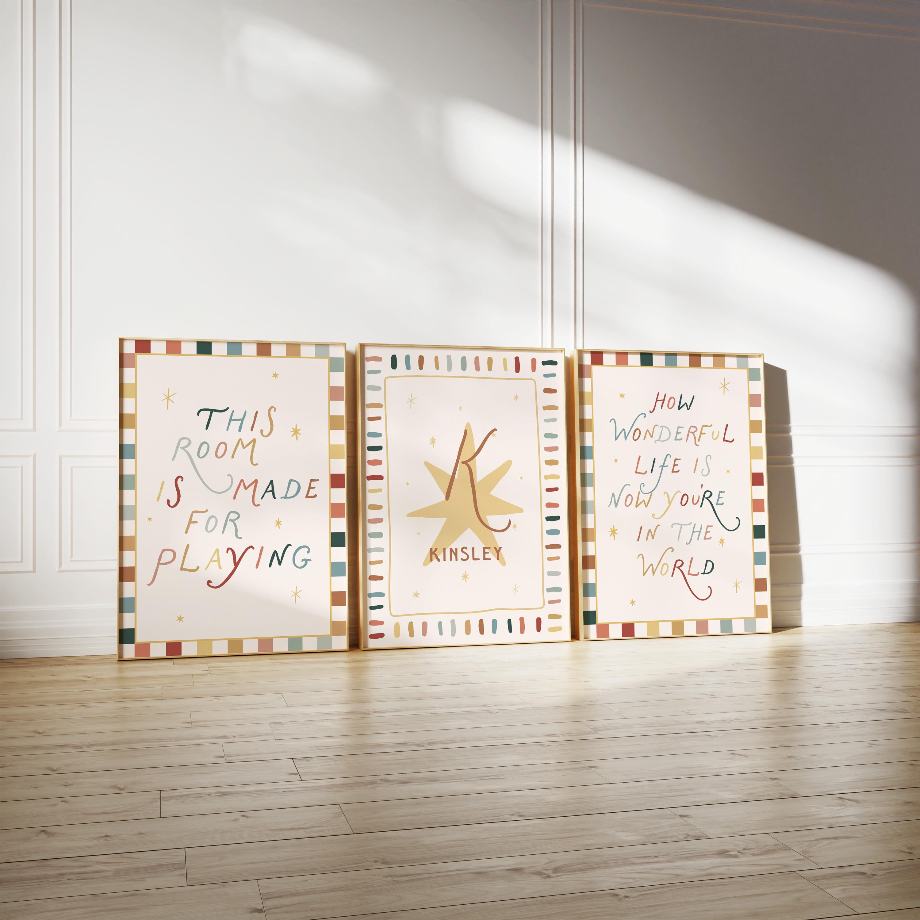 This Room is Made for Playing Print Set of 3, Personalised Playroom ...