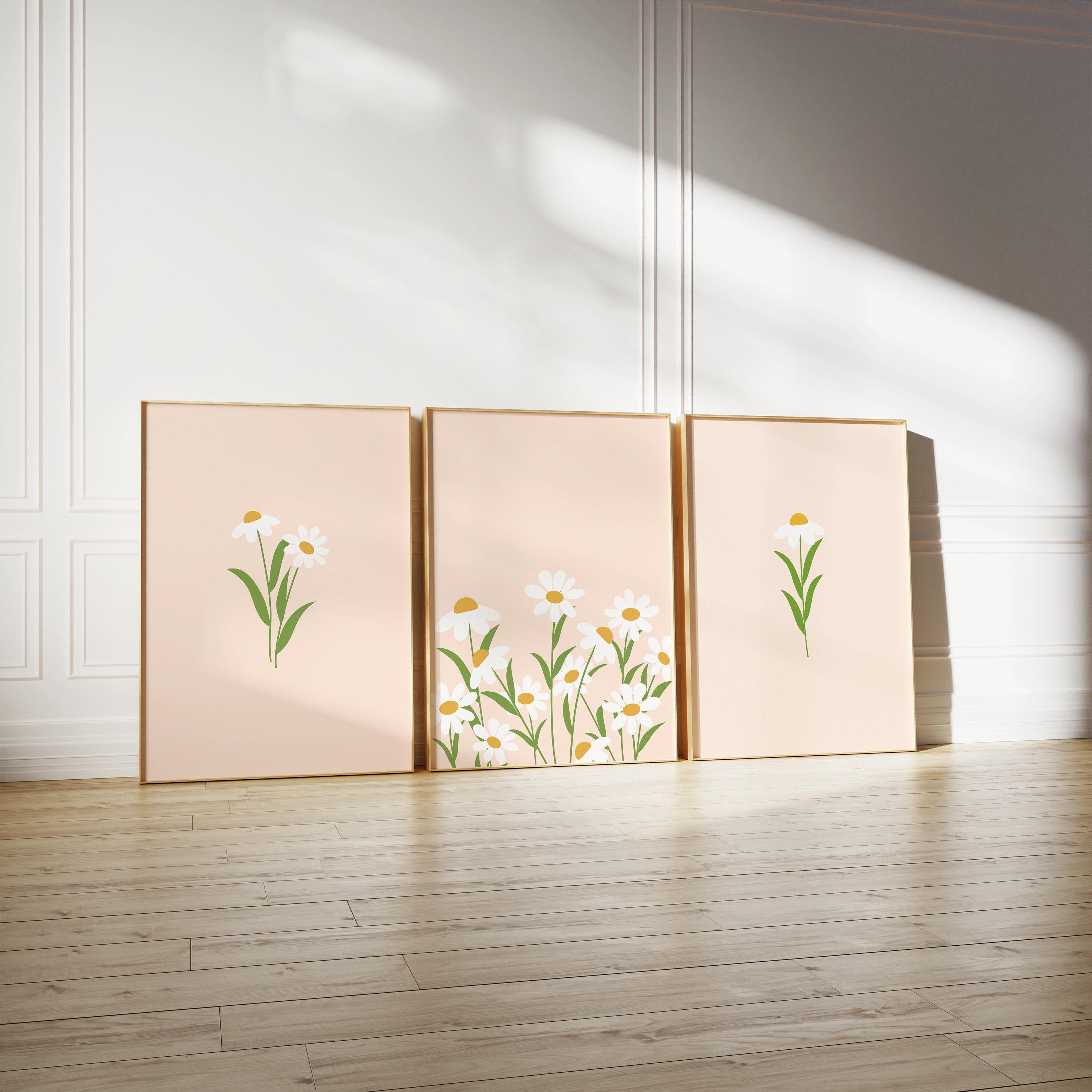 Daisy Print Set of 3 / Daisy Wall Art, Nursery Print, Flower Print, Set ...