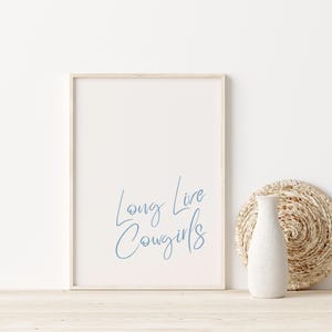 Long Live Cowgirls Print // western art print, cowboy art print, cowgirl print, trendy wall art, retro western wall art, PRINTABLE WALL ART
