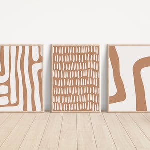 Terracotta Gallery Wall Set // earthy wall art set of 3, earth tone prints, neutral prints, boho prints, printable art, PRINTABLE WALL ART