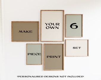 Pick Any 6 Digital Download Designs // custom gallery wall set of 6, create your own gallery wall, PRINTABLE WALL ART