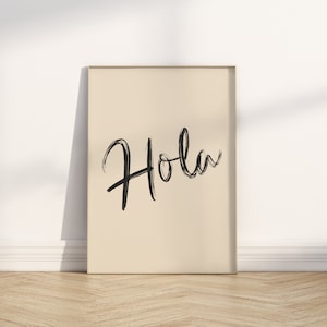 Hola Print // Hola Poster, Spanisches Zitat, Boho Reise-Print, Reise-Druck, Spanisches Poster, DRUCKBARE WAND KUNST