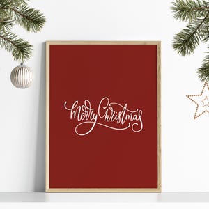 Merry Christmas Print // rote weihnachtsdeko, Weihnachtsdekoration, Weihnachtsdekoration, roter Druck, Weihnachten DRUCKBARE KUNST