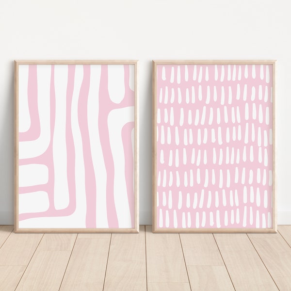 Pink Gallery Wall Set Etsy