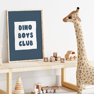 Dino Boys Club Print // boys nursery print, toddler boy print, playroom wall art, dinosaur wall art, boys room decor PRINTABLE WALL ART