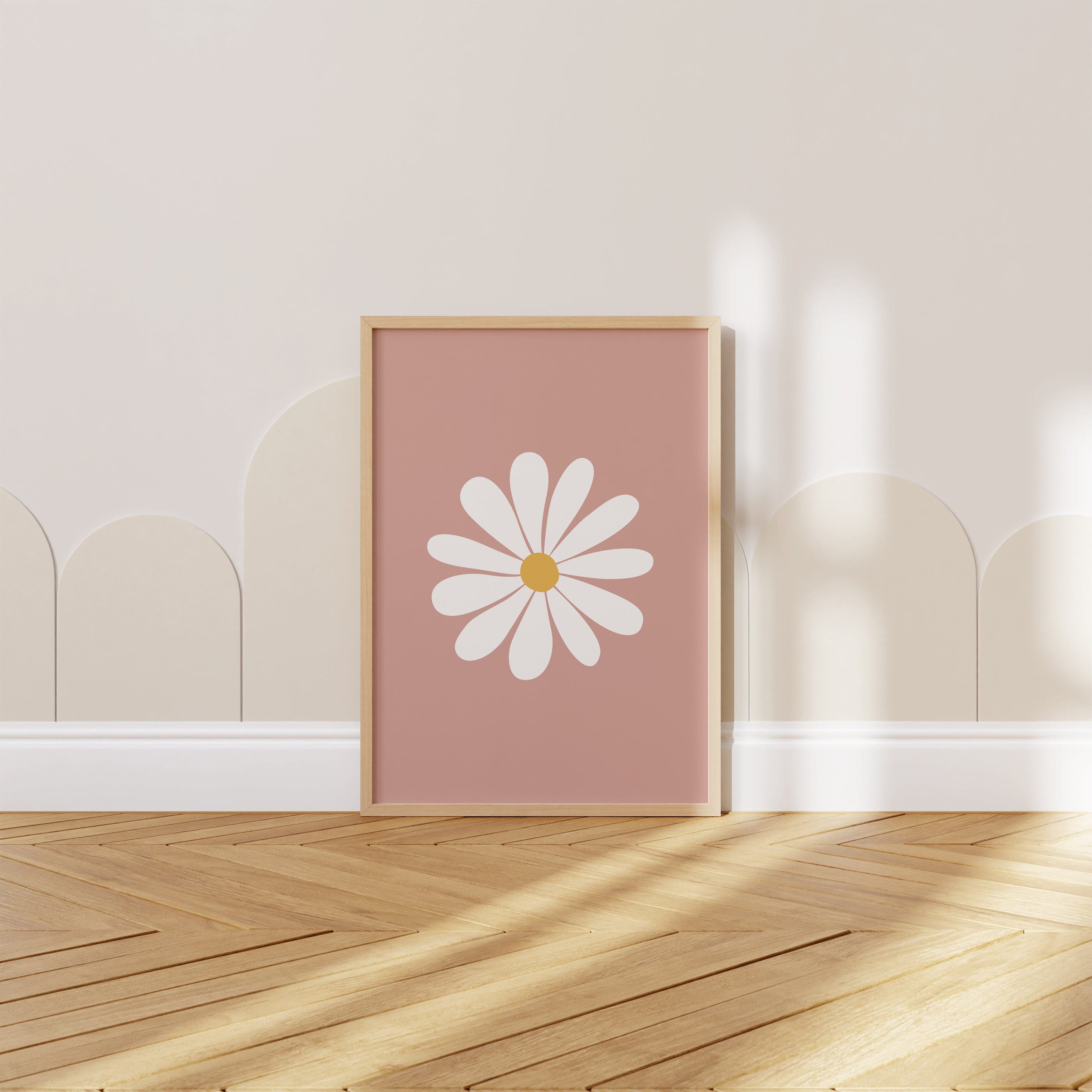 Daisy Flower Print, Dusty Pink Wall Art (digital Download) - Etsy