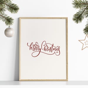 Merry Christmas Print // rote weihnachtsdeko, Weihnachtsdekoration, Weihnachtsdekoration, roter Druck, Weihnachten DRUCKBARE KUNST