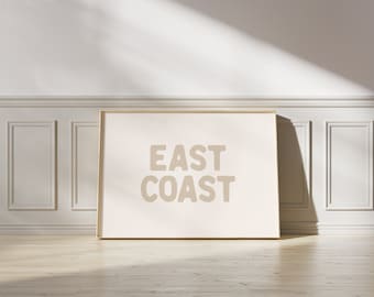 East Coast Print // trendy coastal wall art, beach prints, coastal wall art, beach house decor, minimalist beach decor, PRINTABLE WALL ART