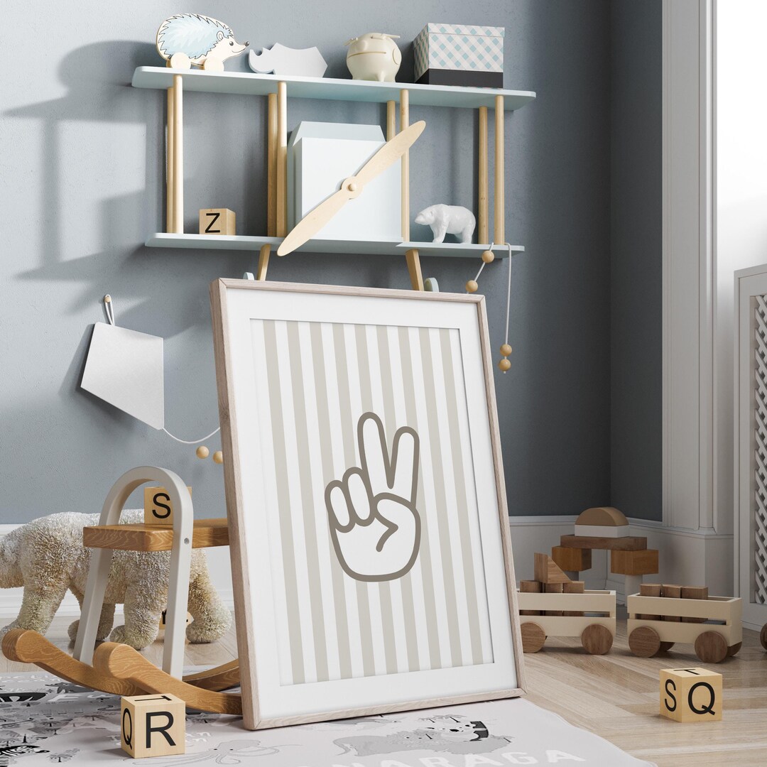 Peace Sign Neutral Peace Sign Print, Neutral Boy Nursery Decor, Nursery Print, Kids Room ...