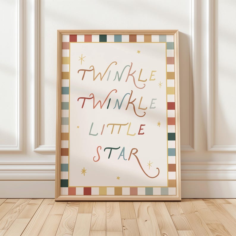 Twinkle Twinkle Little Star Wall Art Print, Playroom Decor (digital ...