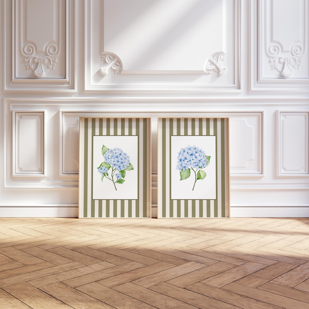 Hydrangea Print Set of 2, Watercolour Prints, Farmhouse Wall Art ...