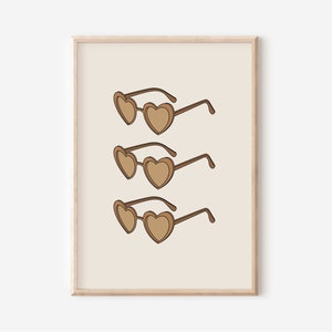 Herz Sonnenbrillen Druck // Herz Sonnenbrillen Wandkunst, Preppy Print, Spielzimmer Wandkunst, Mädchenzimmer, Druck, neutrale Wandkunst, DRUCKBARE KUNST