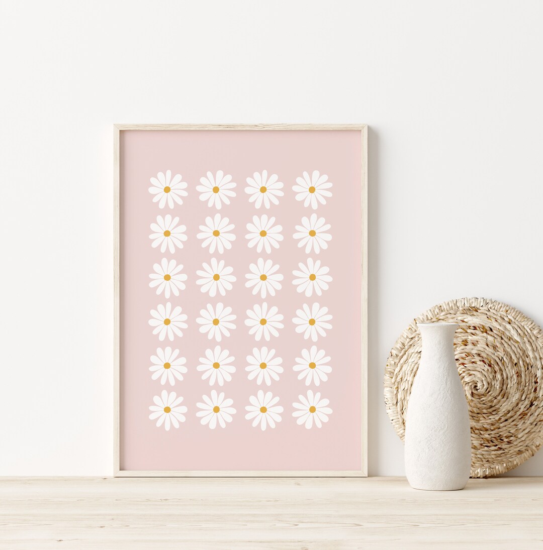 Daisy Print // Daisy Wall Art, Nursery Print, Boho Floral Print, Flower ...