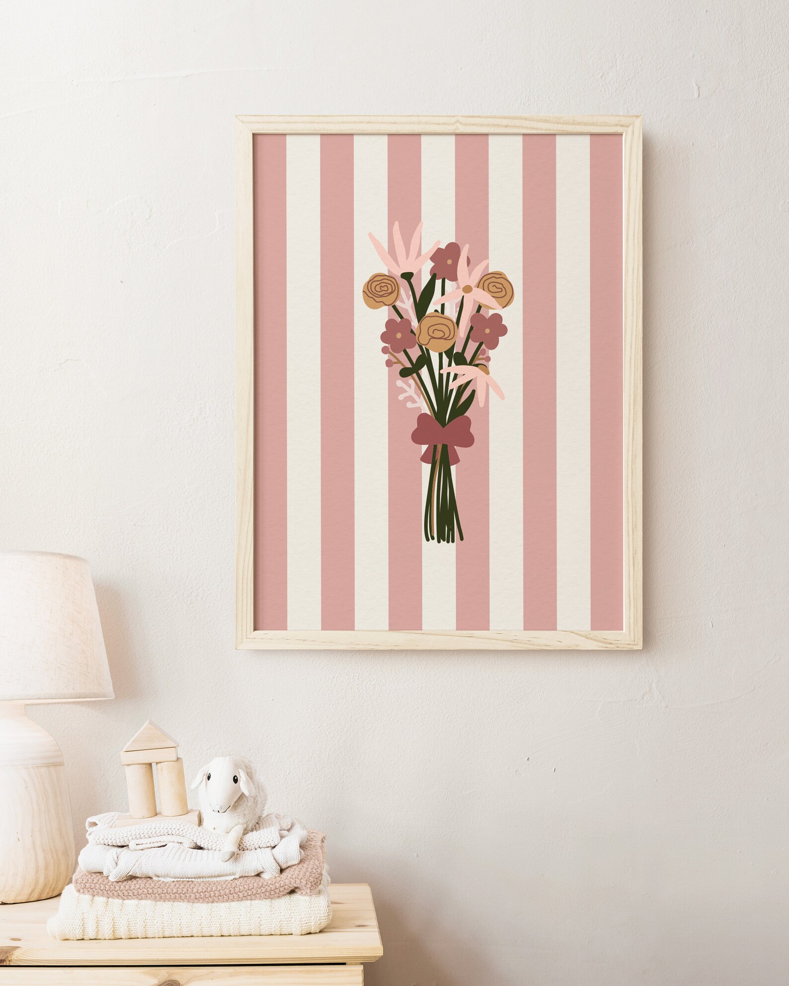 Pink Floral Wall Art, Girls Nursery Print, Floral Girls Room Art ...