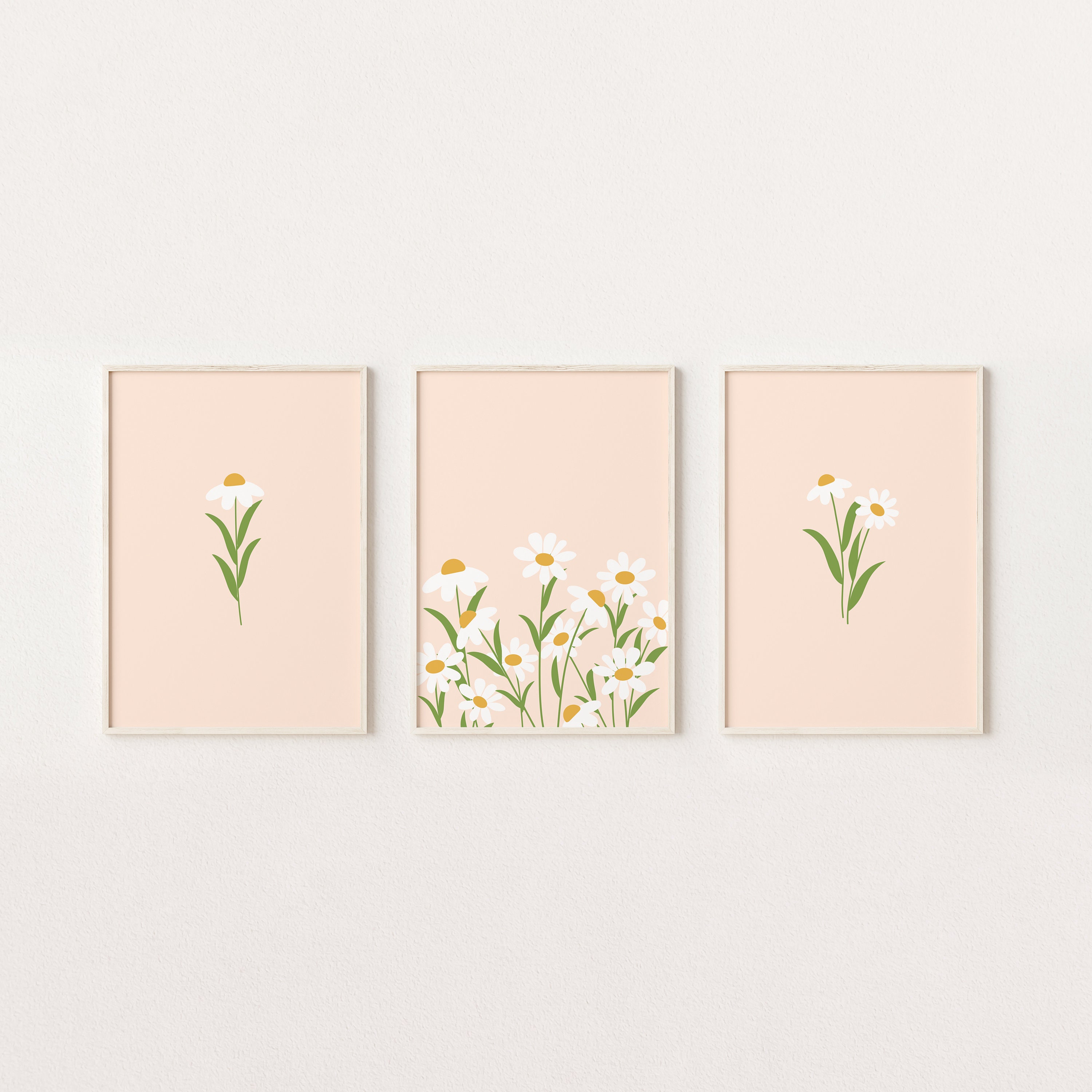 Daisy Print Set of 3 / Daisy Wall Art, Nursery Print, Flower Print, Set ...