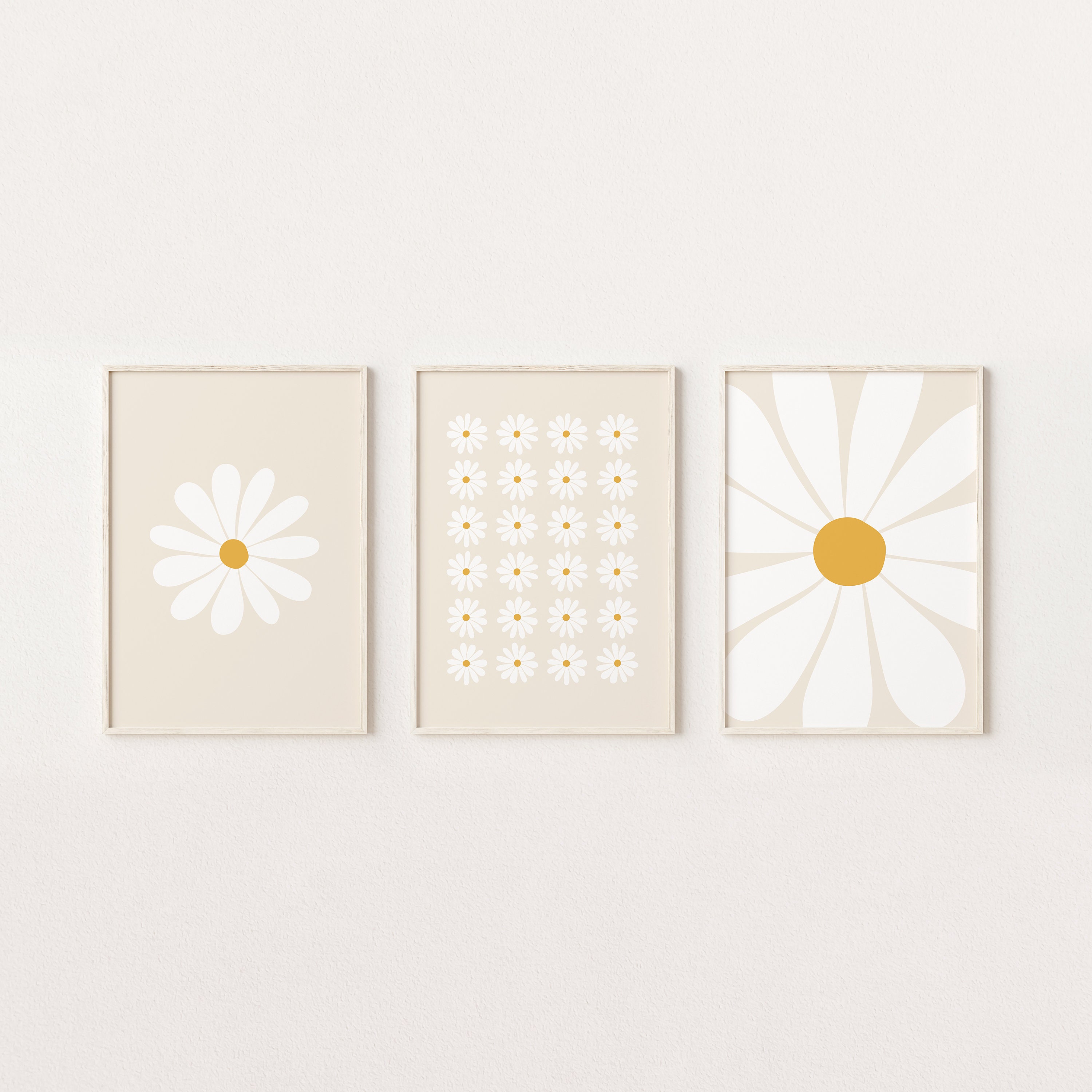 Daisy Print Set of 3 / Daisy Wall Art, Nursery Print, Flower Print, Set ...