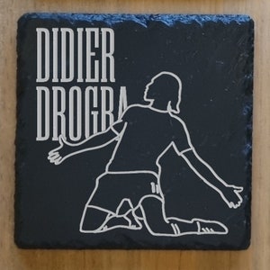 Chelsea inspired slate coaster - Didier Drogba