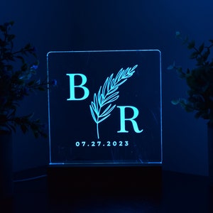 Wedding acrylic sign, personalised LED couples Initials display - Ideal wedding gift, centerpiece or display, anniversaries or engagements.