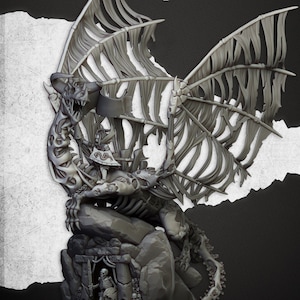 Vampire Lord on Zombie Dragon | 28mm/32mm Scale | Tabletop