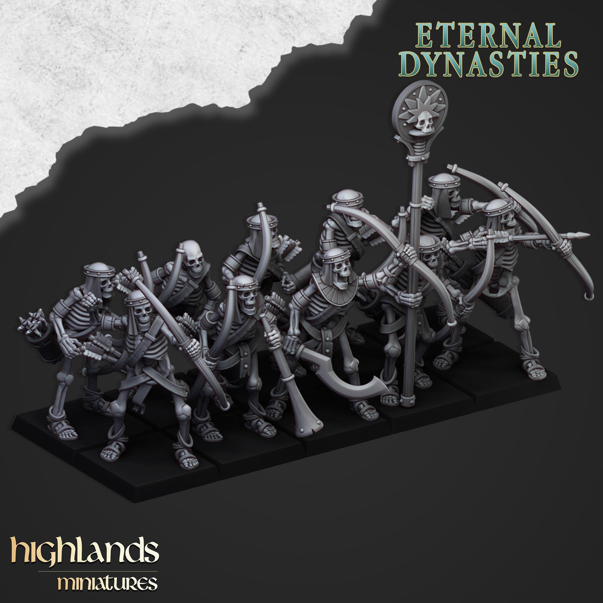 Ancient Skeletons with Bows, Highlands Miniatures