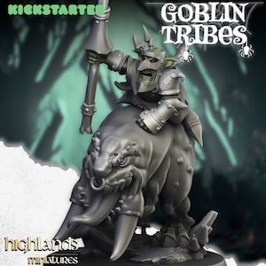Goblin King auf Höhlenknaufer, Highland Miniatures
