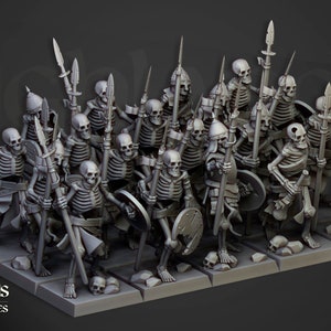 Skeleton Warriors Spearmen, Highland Miniatures