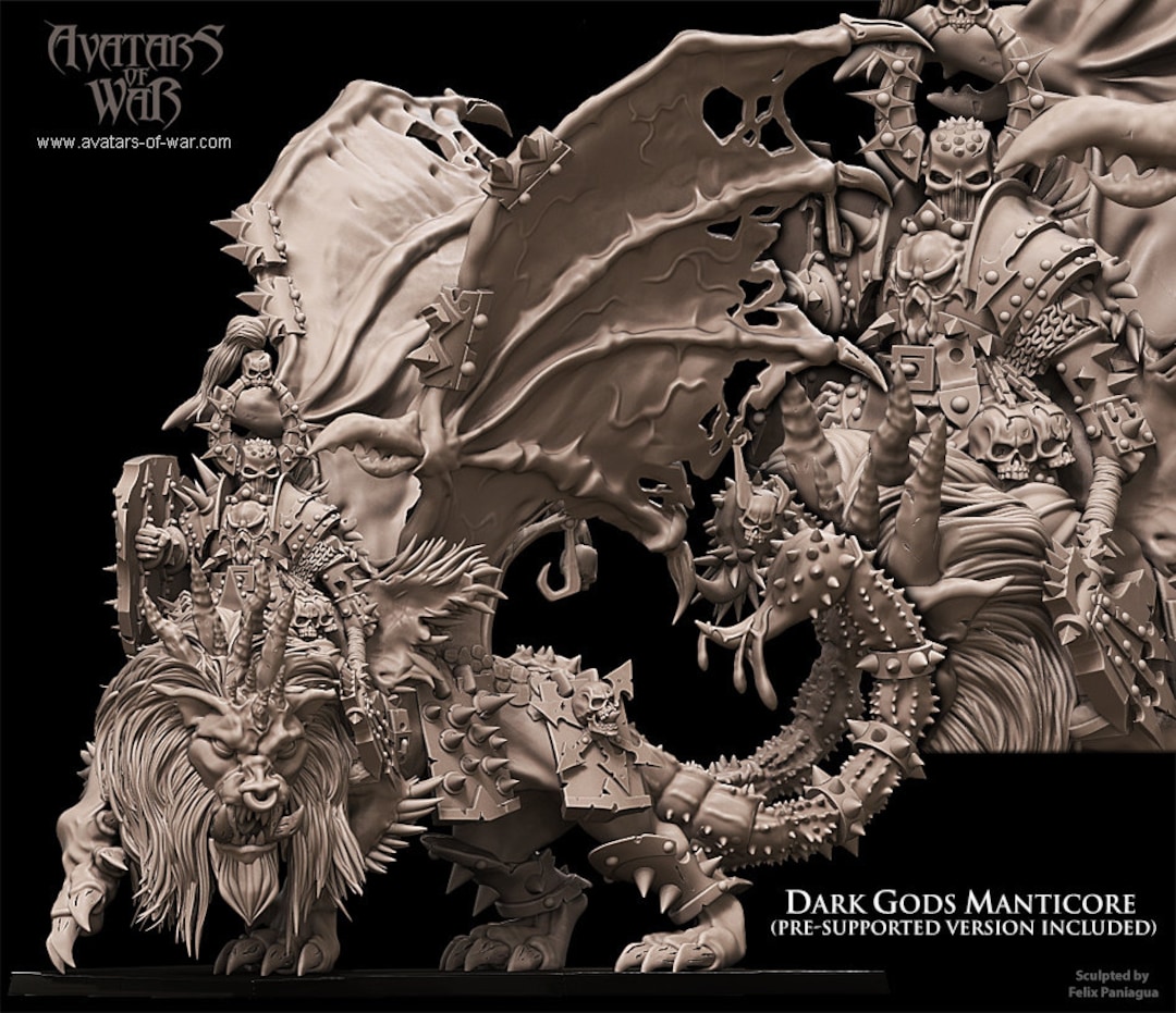 キャラクター chaosload on manticore Slaves to Darkness Chaos Lord On Manticore - HobbyQuarters