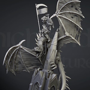 Necromancer on Dragon, Highland Miniatures