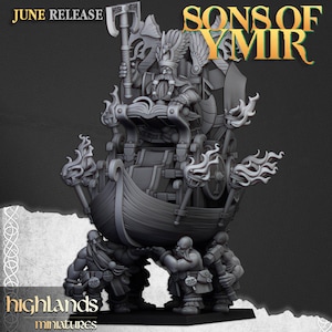 Great Dwarf King on Throne, Highland Miniatures