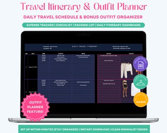 Travel Itinerary Spreadsheet, Digital Travel Planner Tool, Vacation Planner Template, Trip Organizer, Trip Planning Tracker, Google Sheets