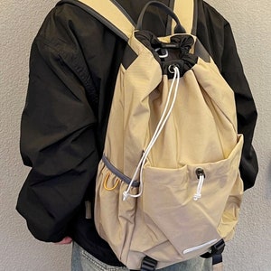 Desert color canvas backpack, breathable, sports backpack, Vintage bag, canvas bag, duffel bag, camping bag, vintage luggage